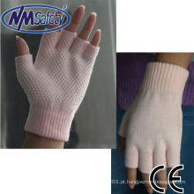 NMSAFETY pvc pontilhada algodão luva de trabalho sem dedos